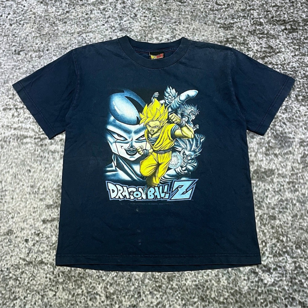 Vintage Dragon Ball Z T Shirt Mens Small Blue Goku Vegeta Gohan Trunks Frieza